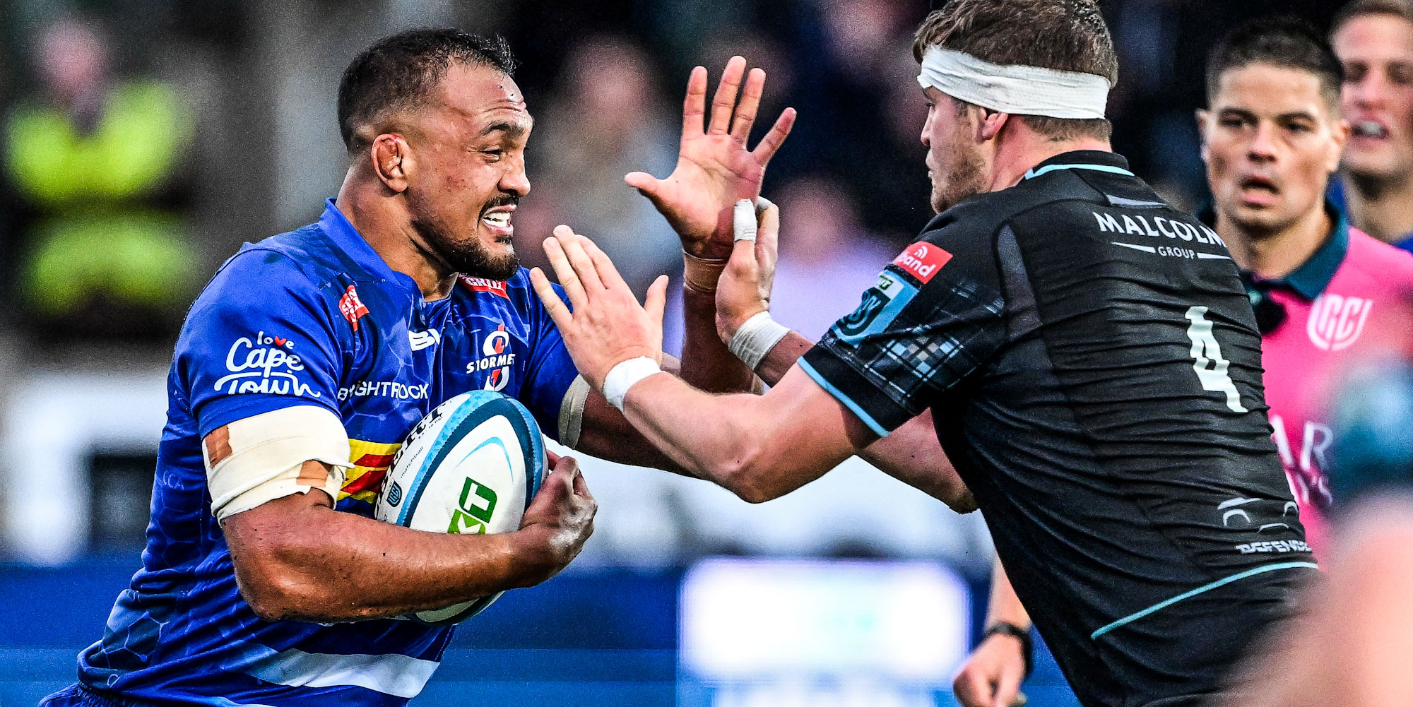 DHL Stormers captain Salmaan Moerat in action against Glasgow Warriors.