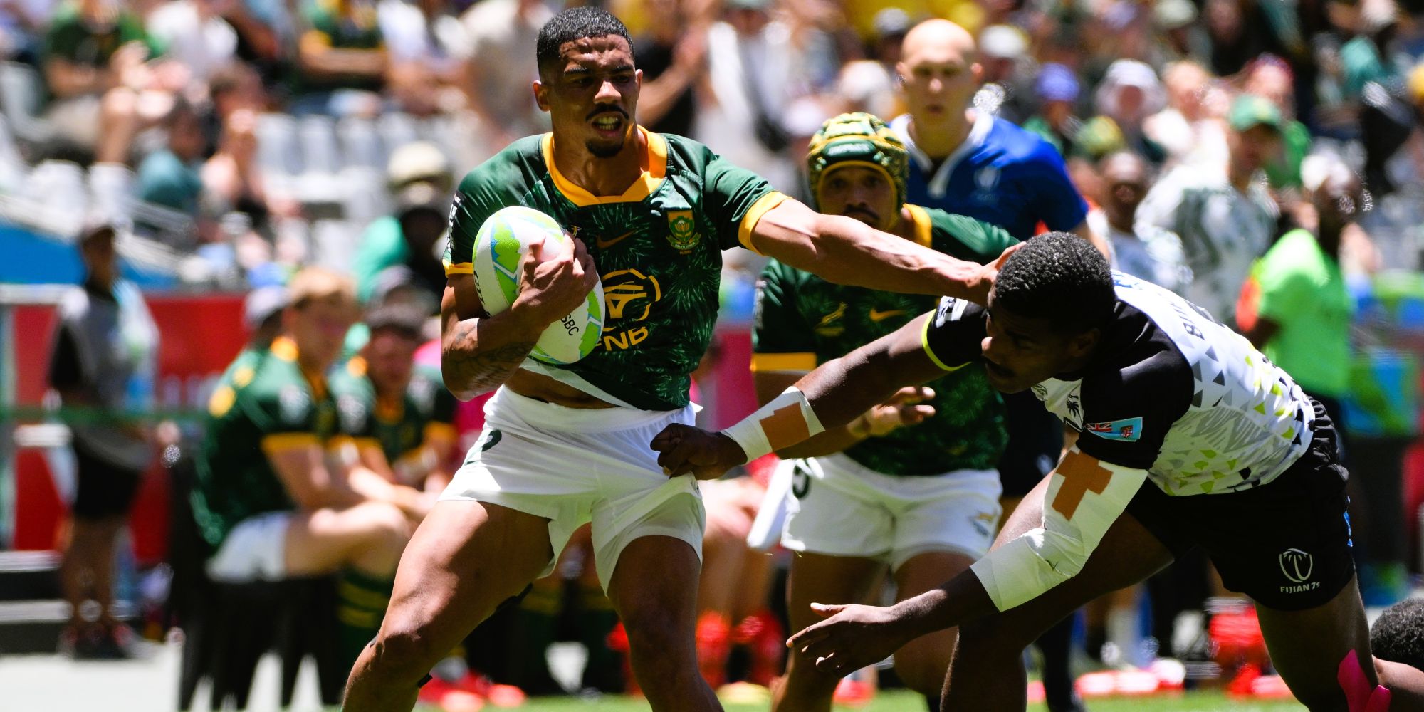Shilton van Wyk in action against Fiji.