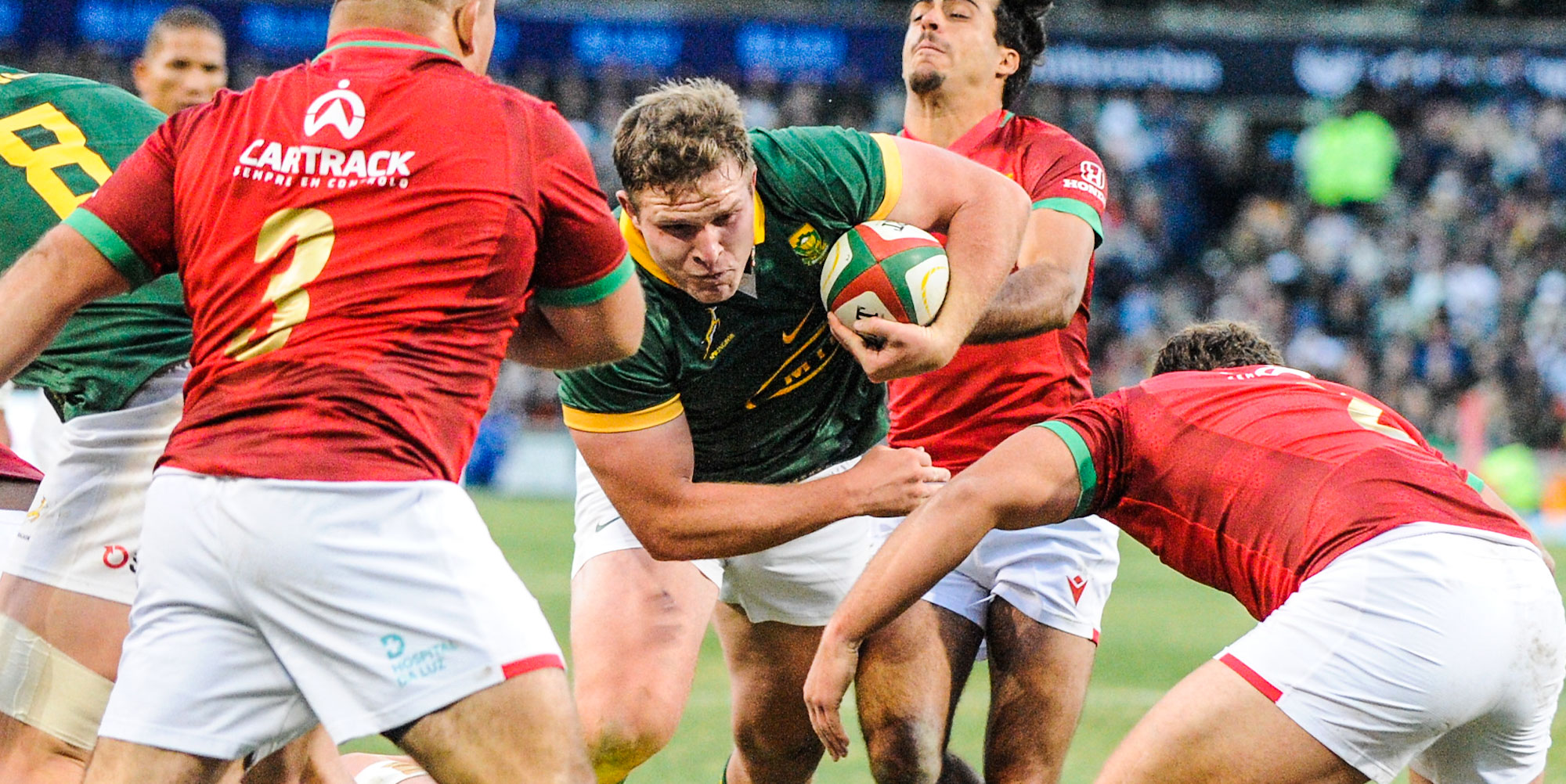 Jan-Hendrik Wessels scored a try on debut for the Springboks against Portugal in Bloem, where he grew up.
